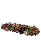 Kitchen Goods Pinecone Tealight Holder with Foam Berries and Glitter 45cm